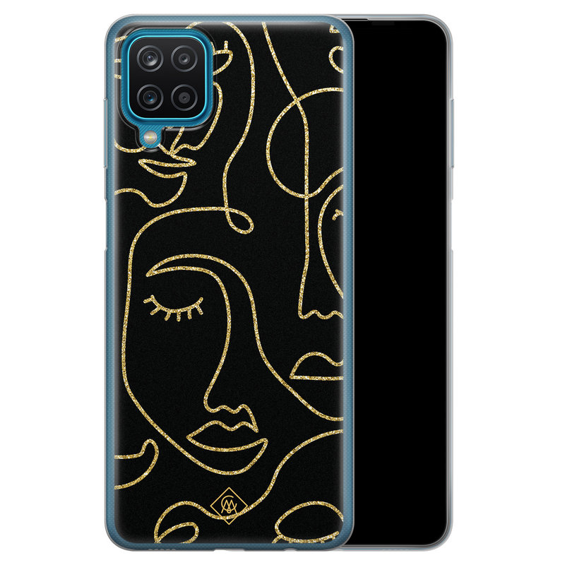 Casimoda Samsung Galaxy A12 siliconen hoesje - Abstract faces