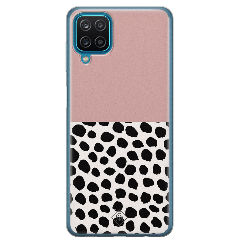 Casimoda Samsung Galaxy A12 siliconen hoesje - Pink dots