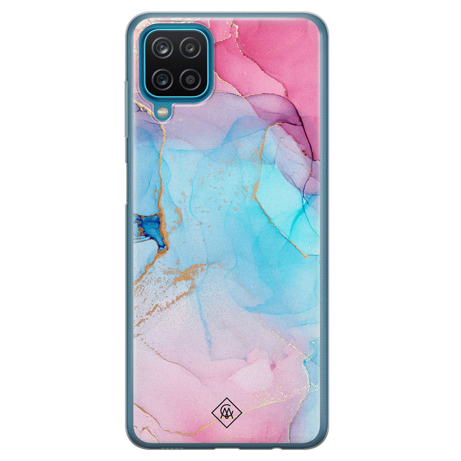 Samsung Galaxy A12 siliconen hoesje - Marble colorbomb