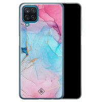 Casimoda Samsung Galaxy A12 siliconen hoesje - Marble colorbomb