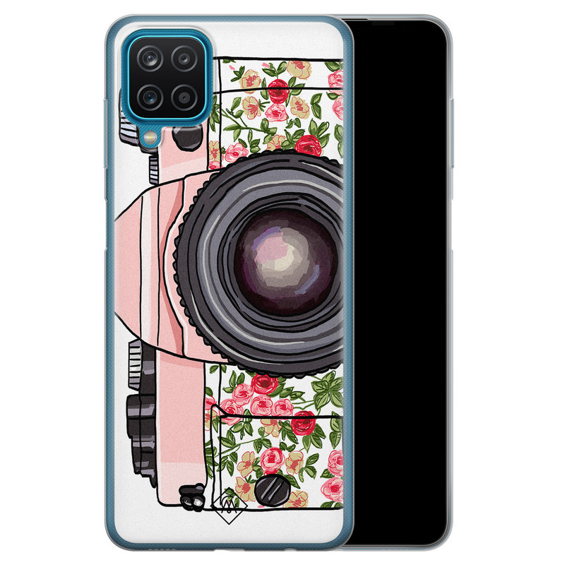 Casimoda Samsung Galaxy A12 siliconen telefoonhoesje - Hippie camera