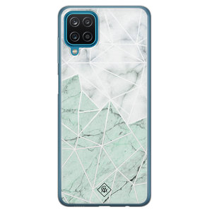Casimoda Samsung Galaxy A12 siliconen hoesje - Marmer mint mix