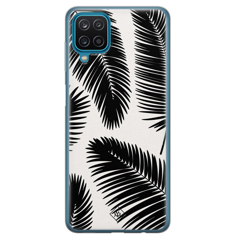 Casimoda Samsung Galaxy A12 siliconen telefoonhoesje - Palm leaves silhouette