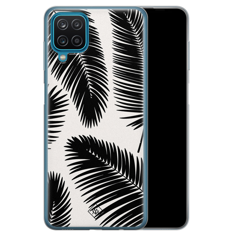 Casimoda Samsung Galaxy A12 siliconen telefoonhoesje - Palm leaves silhouette