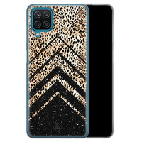 Casimoda Samsung Galaxy A12 siliconen hoesje - Chevron luipaard