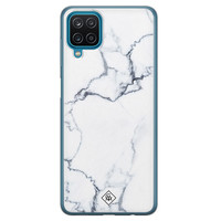 Casimoda Samsung Galaxy A12 siliconen hoesje - Marmer grijs