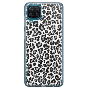 Casimoda Samsung Galaxy A12 siliconen hoesje - Luipaard grijs