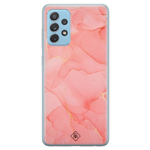 Casimoda Samsung Galaxy A52 (5G) siliconen hoesje - Marmer roze