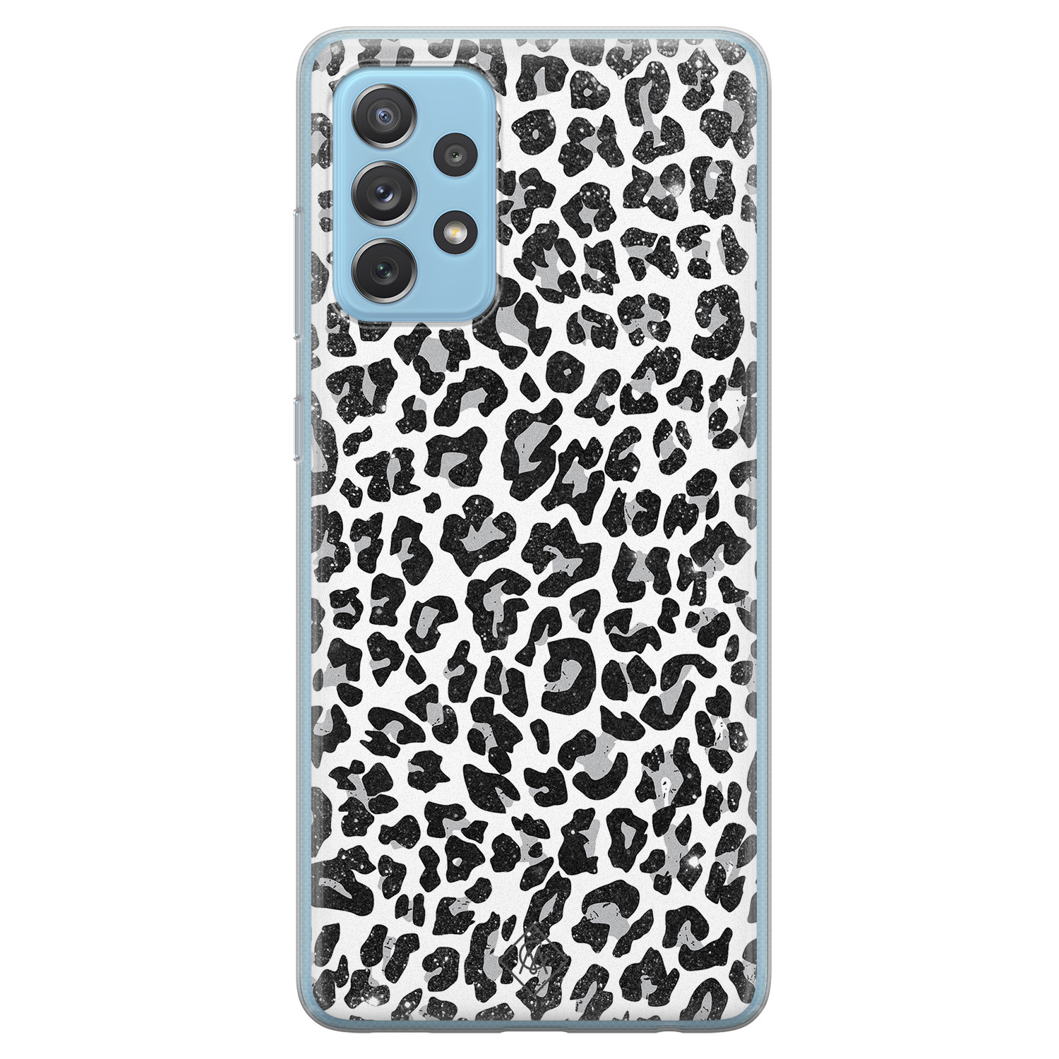 Samsung Galaxy A52 (5G) siliconen telefoonhoesje Luipaard grijs