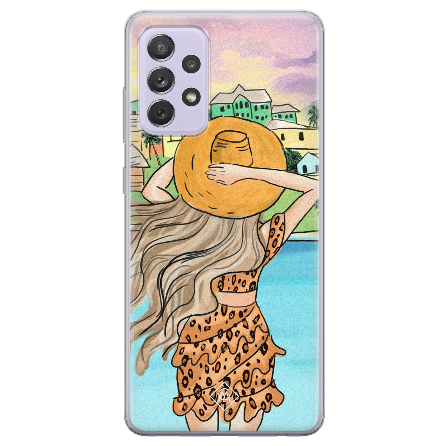 Samsung Galaxy A72 siliconen hoesje - Sunset girl