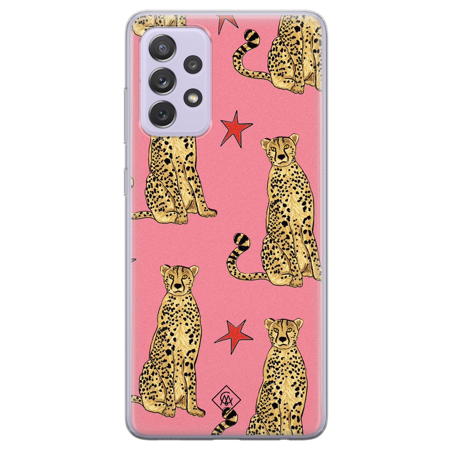 Samsung Galaxy A72 siliconen hoesje - The pink leopard