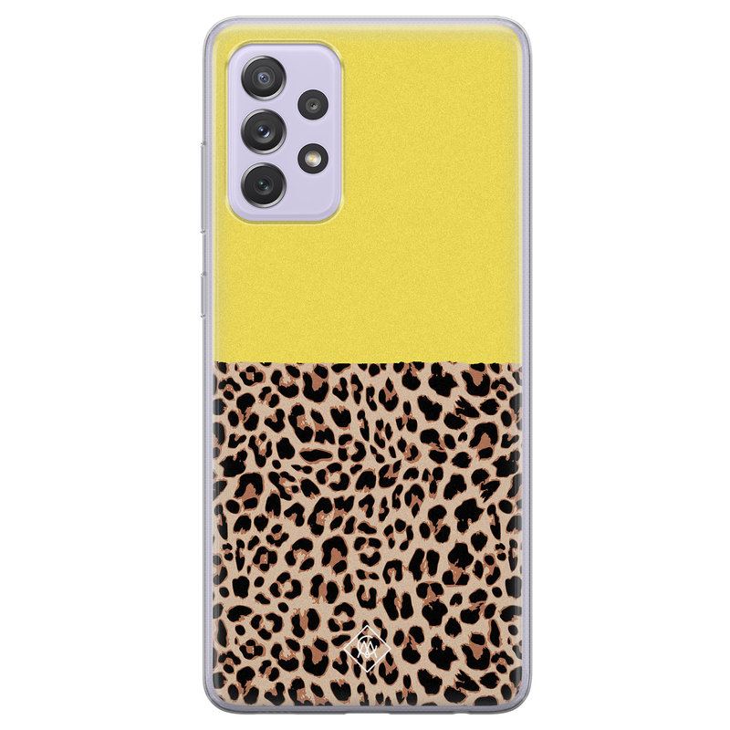 Casimoda Samsung Galaxy A72 siliconen hoesje - Luipaard geel