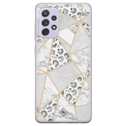 Casimoda Samsung Galaxy A72 siliconen hoesje - Stone & leopard print