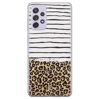 Casimoda Samsung Galaxy A72 siliconen telefoonhoesje - Leopard lines