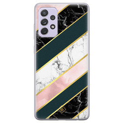 Casimoda Samsung Galaxy A72 siliconen hoesje - Marble stripes