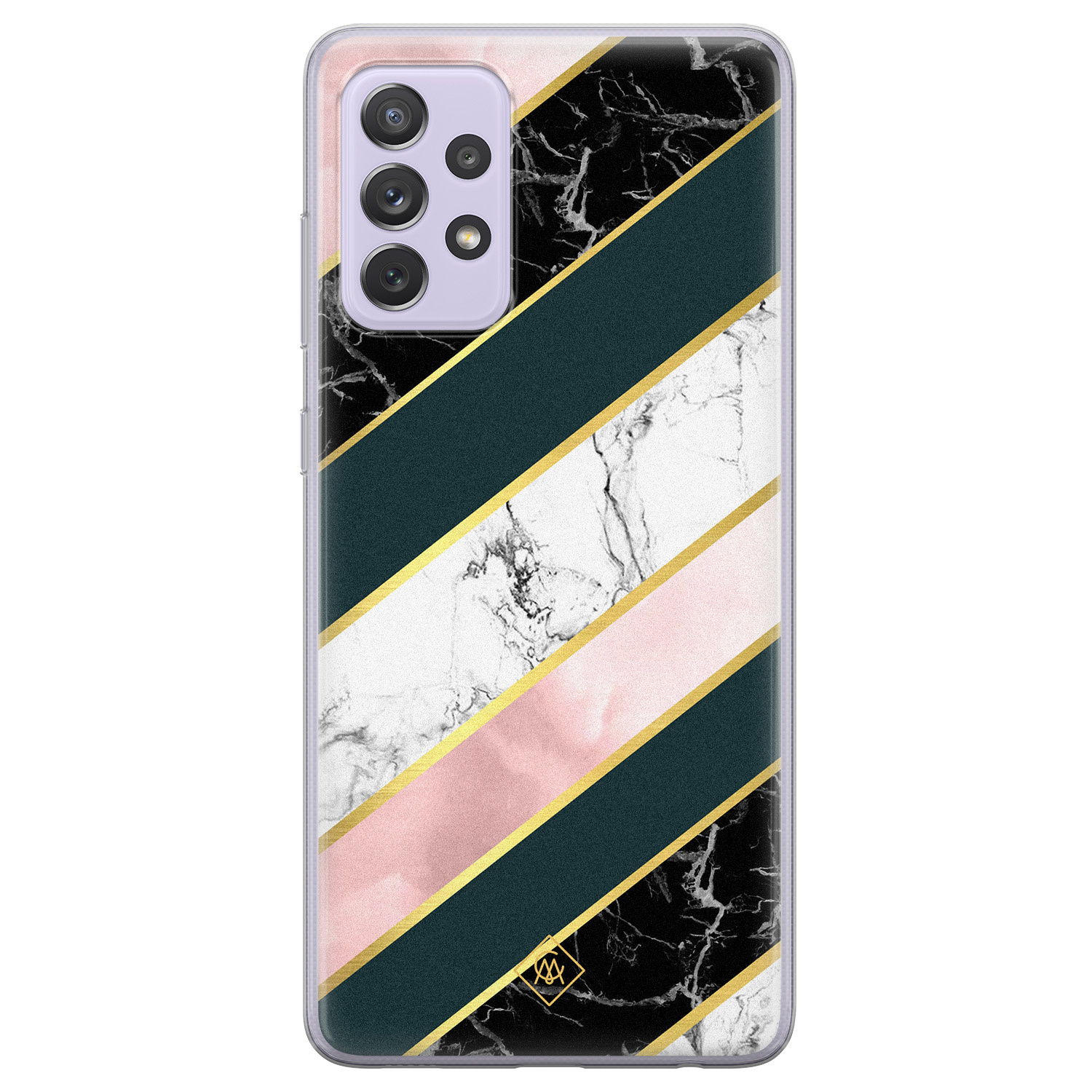 Samsung Galaxy A72 siliconen hoesje - Marble stripes