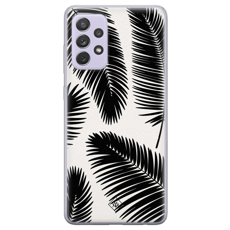 Casimoda Samsung Galaxy A72 siliconen telefoonhoesje - Palm leaves silhouette