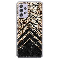 Casimoda Samsung Galaxy A72 siliconen hoesje - Chevron luipaard