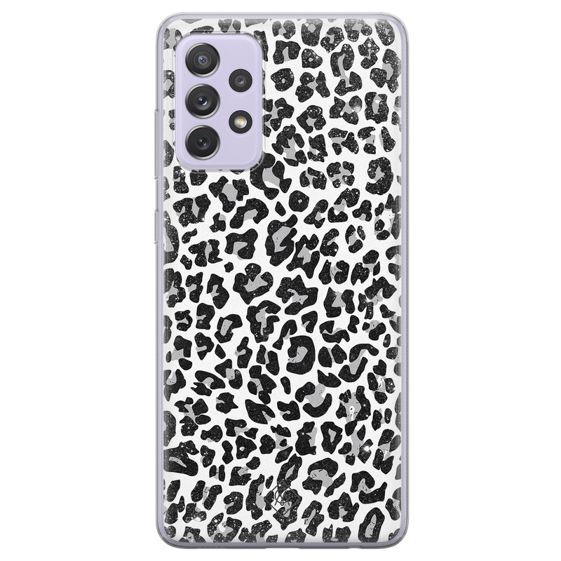 Casimoda Samsung Galaxy A72 siliconen telefoonhoesje - Luipaard grijs