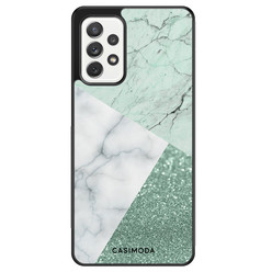 Casimoda Samsung Galaxy A52 hoesje - Minty marmer collage