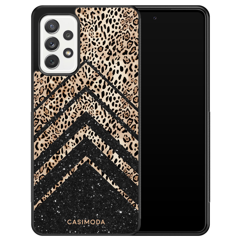 Casimoda Samsung Galaxy A72 hoesje - Chevron luipaard