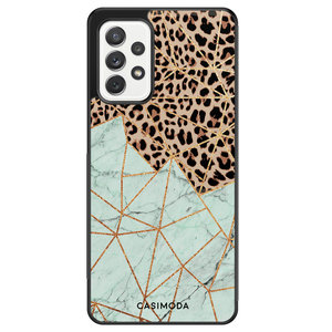 Casimoda Samsung Galaxy A72 hoesje - Luipaard marmer mint