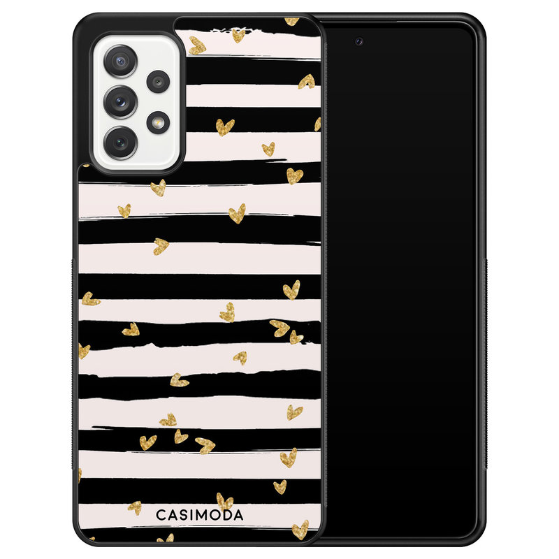 Casimoda Samsung Galaxy A72 hoesje - Hart streepjes