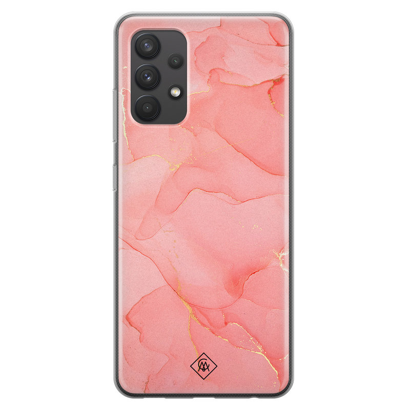 Casimoda Samsung Galaxy A32 4G siliconen hoesje - Marmer roze