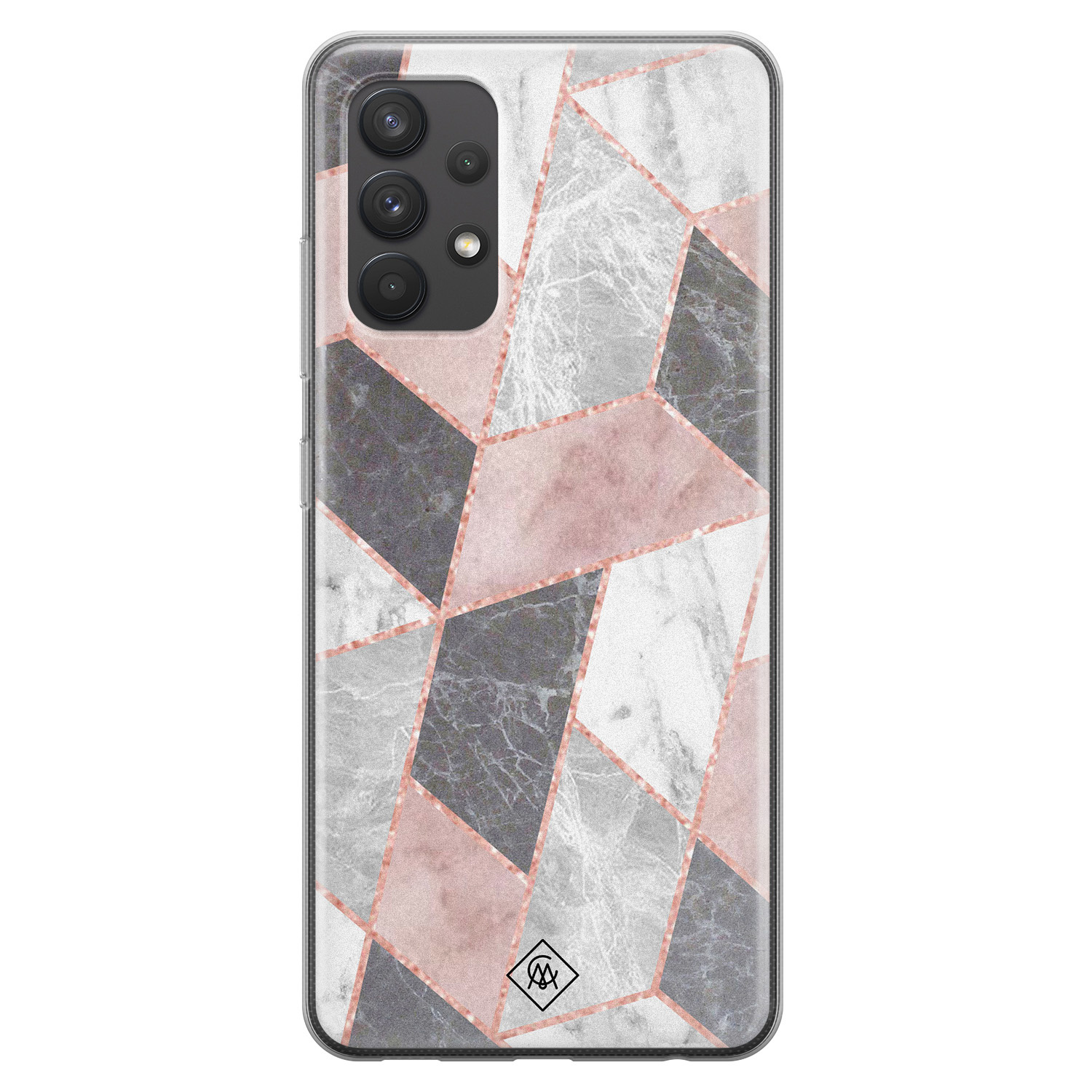 Samsung Galaxy A32 4G siliconen telefoonhoesje Stone grid