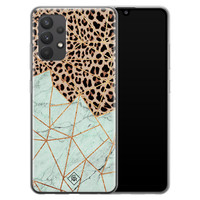 Casimoda Samsung Galaxy A32 4G siliconen hoesje - Luipaard marmer mint