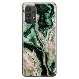 Casimoda Samsung Galaxy A32 4G siliconen hoesje - Green waves