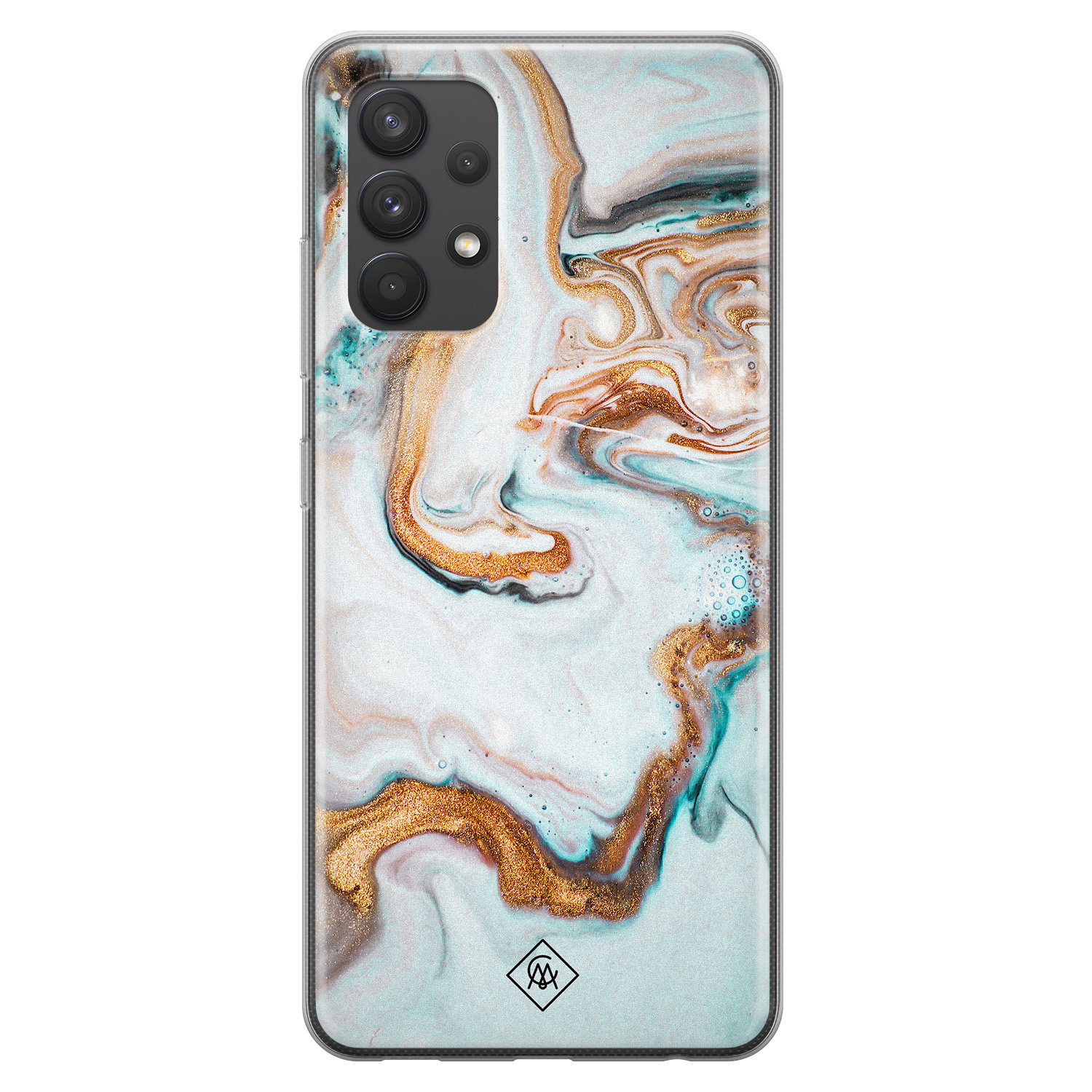 Samsung Galaxy A32 4G siliconen hoesje Marmer blauw goud