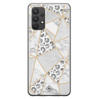 Casimoda Samsung Galaxy A32 4G siliconen telefoonhoesje - Stone & leopard print