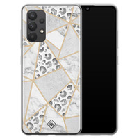 Casimoda Samsung Galaxy A32 4G siliconen telefoonhoesje - Stone & leopard print