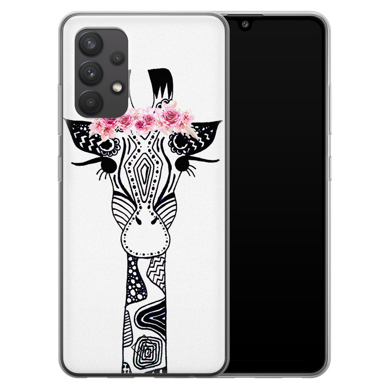 Casimoda Samsung Galaxy A32 4G siliconen telefoonhoesje - Giraffe