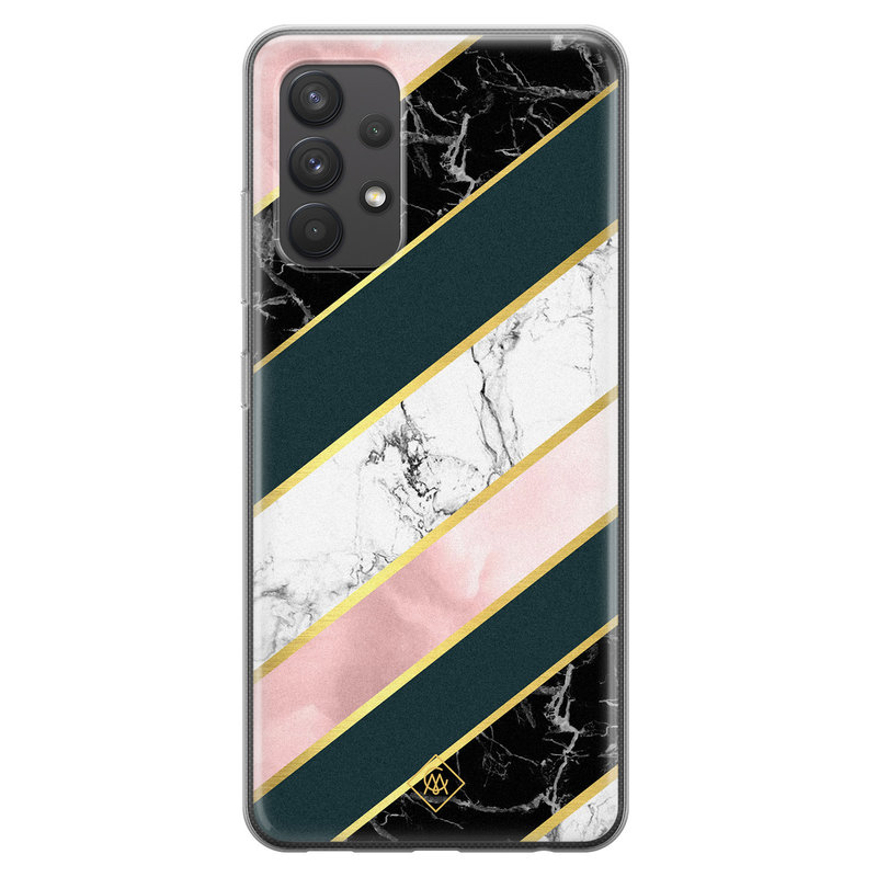 Casimoda Samsung Galaxy A32 4G siliconen hoesje - Marble stripes