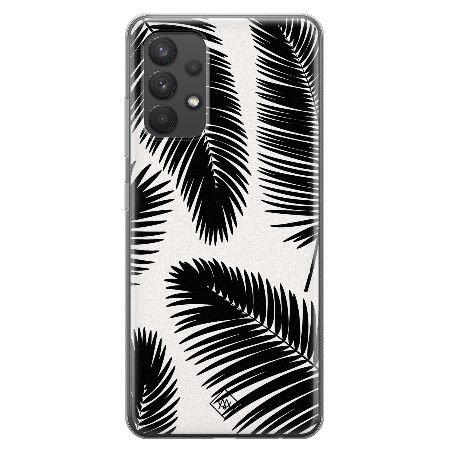 Samsung Galaxy A32 4G siliconen telefoonhoesje Palm leaves silhouette