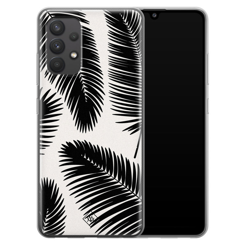 Casimoda Samsung Galaxy A32 4G siliconen telefoonhoesje - Palm leaves silhouette