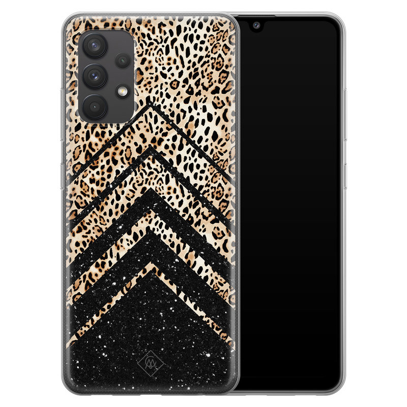 Casimoda Samsung Galaxy A32 4G siliconen hoesje - Chevron luipaard