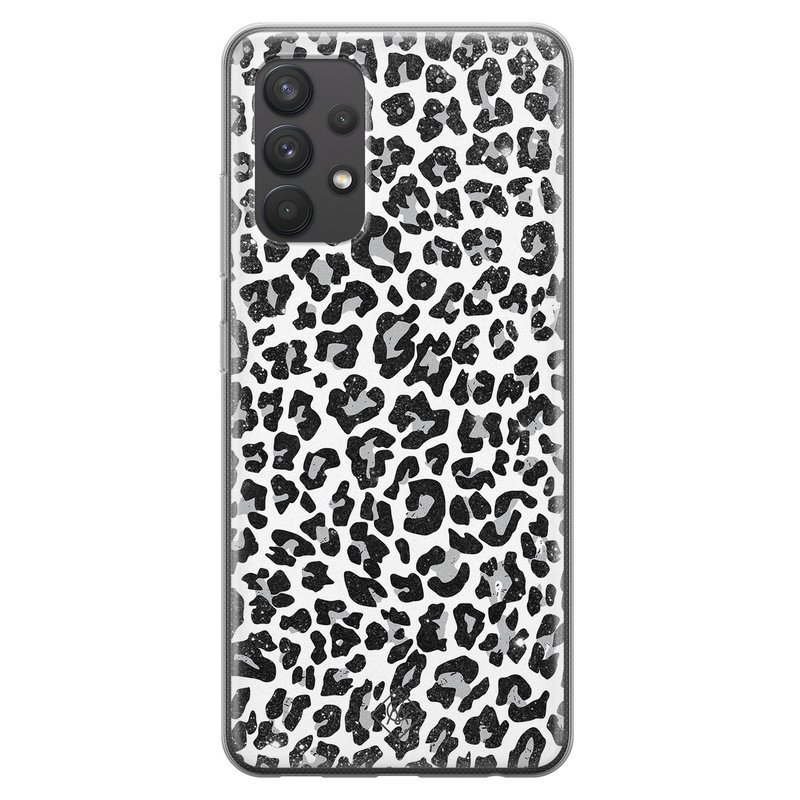 Casimoda Samsung Galaxy A32 4G siliconen telefoonhoesje - Luipaard grijs