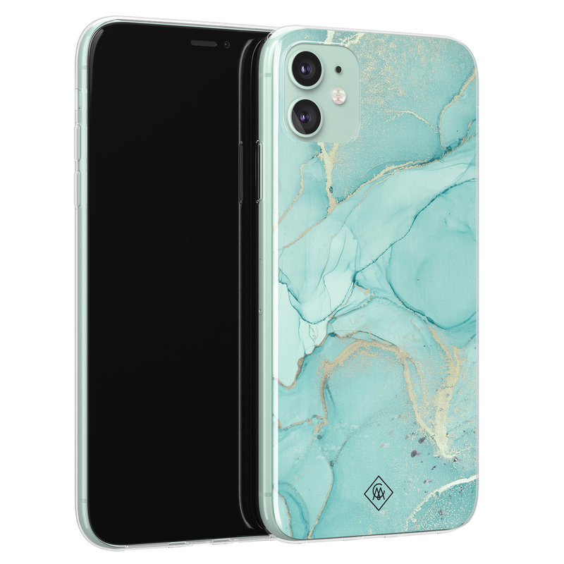 Casimoda iPhone 11 siliconen hoesje - Touch of mint