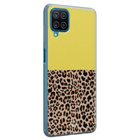 Casimoda Samsung Galaxy A12 siliconen hoesje - Luipaard geel