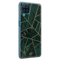 Casimoda Samsung Galaxy A12 siliconen hoesje - Abstract groen