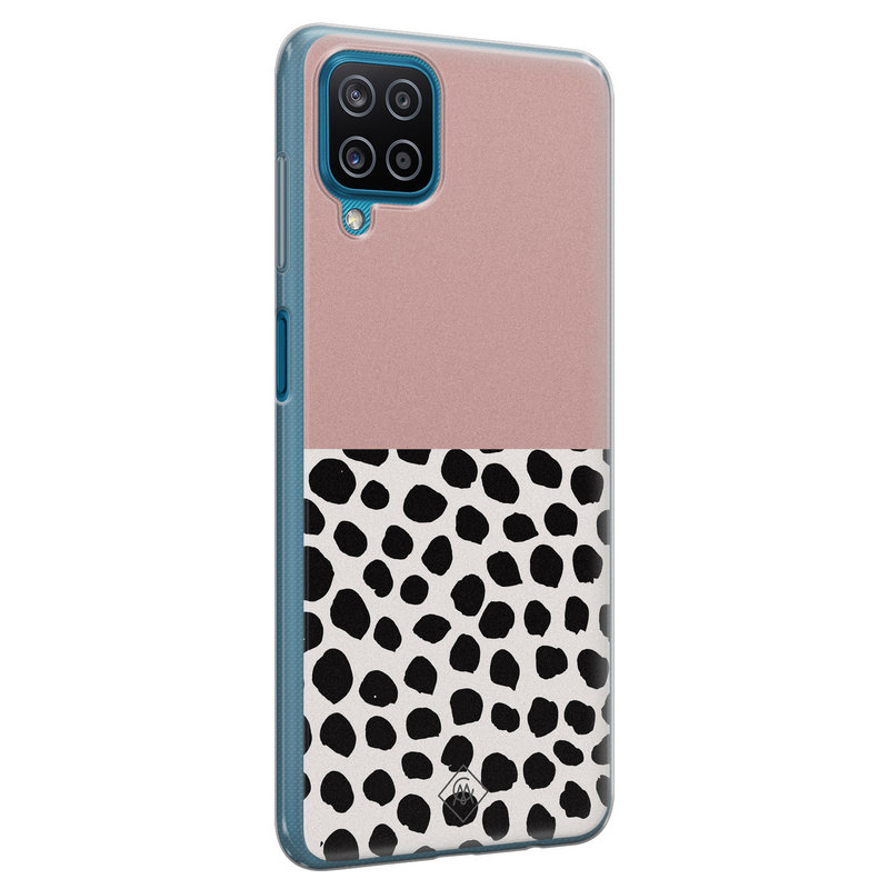 Casimoda Samsung Galaxy A12 siliconen hoesje - Pink dots