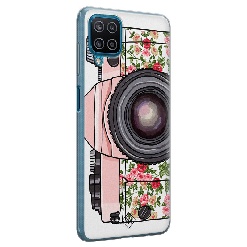 Casimoda Samsung Galaxy A12 siliconen telefoonhoesje - Hippie camera