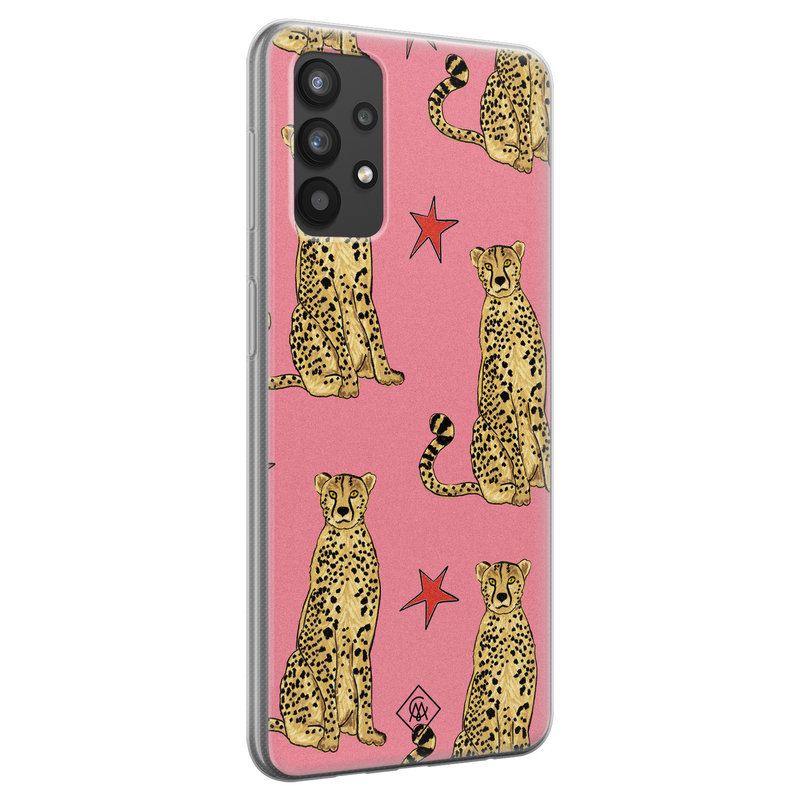 Casimoda Samsung Galaxy A32 4G siliconen hoesje - The pink leopard