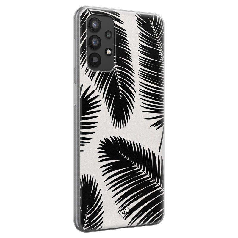 Casimoda Samsung Galaxy A32 4G siliconen telefoonhoesje - Palm leaves silhouette