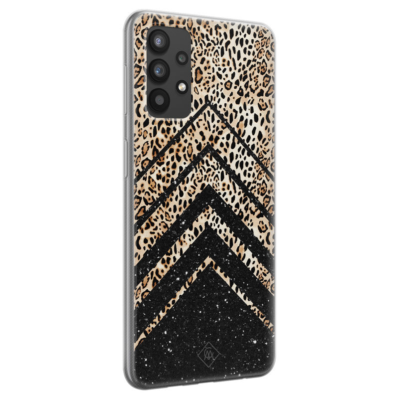 Casimoda Samsung Galaxy A32 4G siliconen hoesje - Chevron luipaard