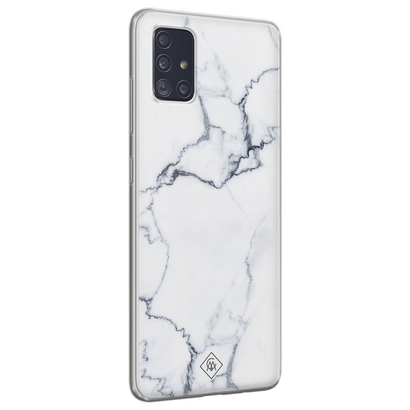 Casimoda Samsung Galaxy A71 siliconen hoesje - Marmer grijs