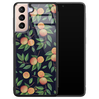 Casimoda Samsung Galaxy S21 glazen hardcase - Orange lemonade